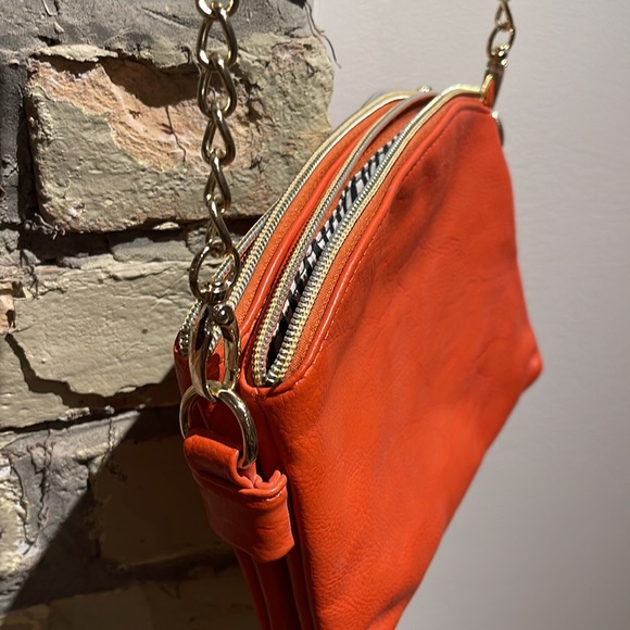 Leather Orange Clutch Purse - Picture 4 of 7